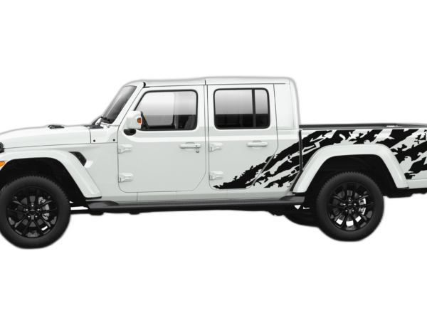 Side back shredded graphics decals compatible with Jeep Gladiator JT