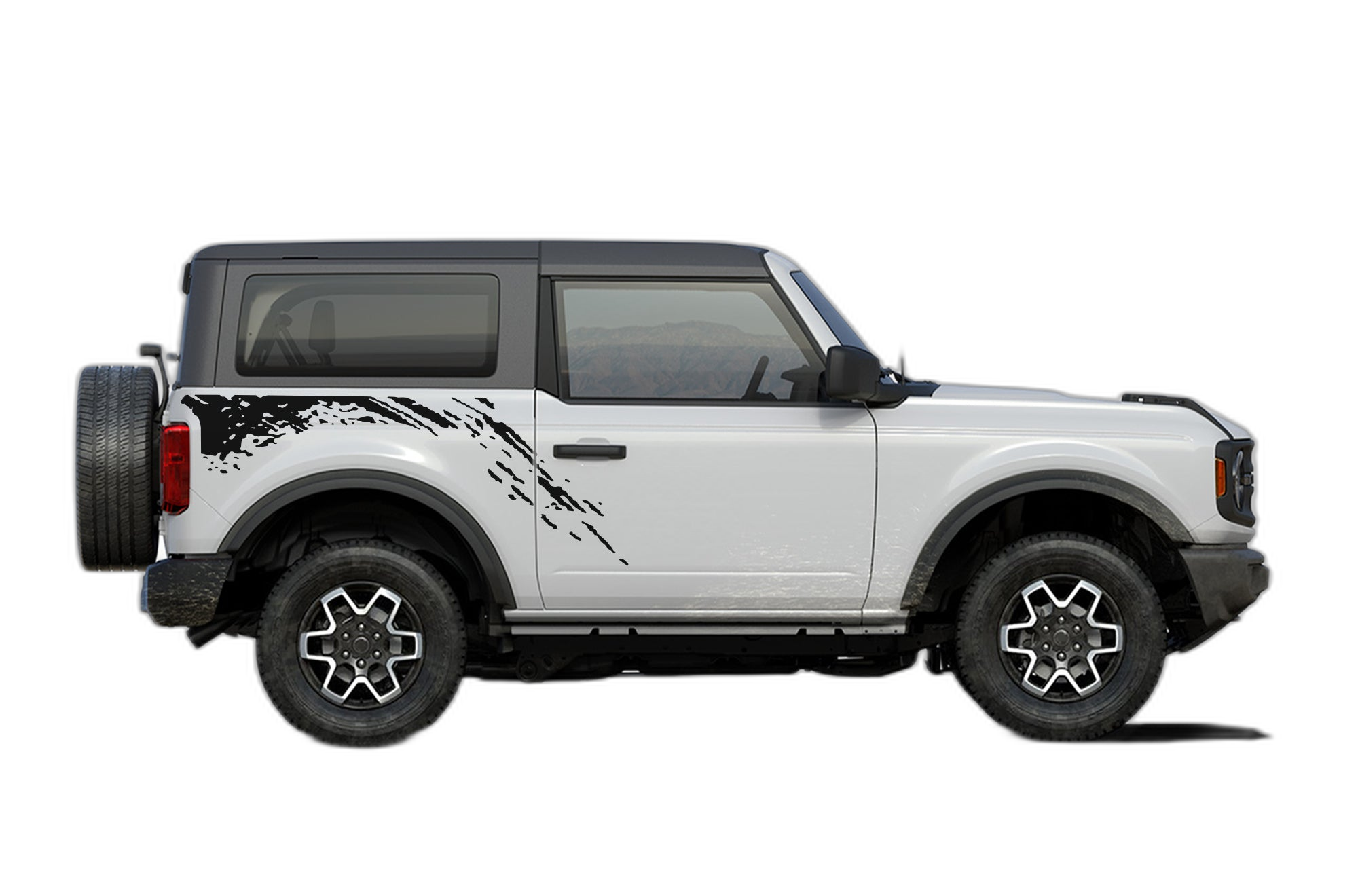 Side back splash decals graphics compatible with Ford Bronco 2 doors