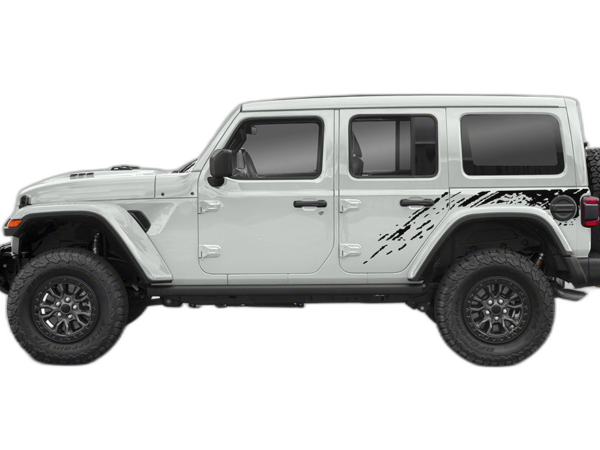Side back splash graphics decals compatible with Jeep Wrangler JL