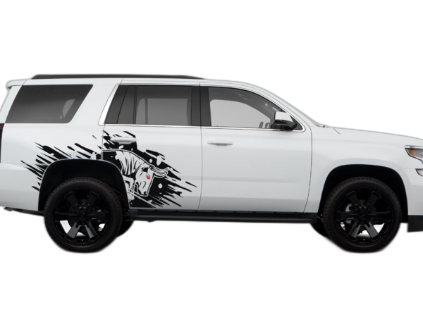 Side back wild bull graphics decals compatible with Chevrolet Tahoe 2015-2020