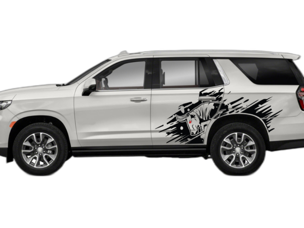 Side back wild bull graphics decals compatible with Chevrolet Tahoe