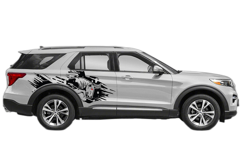 Side back wild bull graphics decals graphics compatible with Ford Explorer