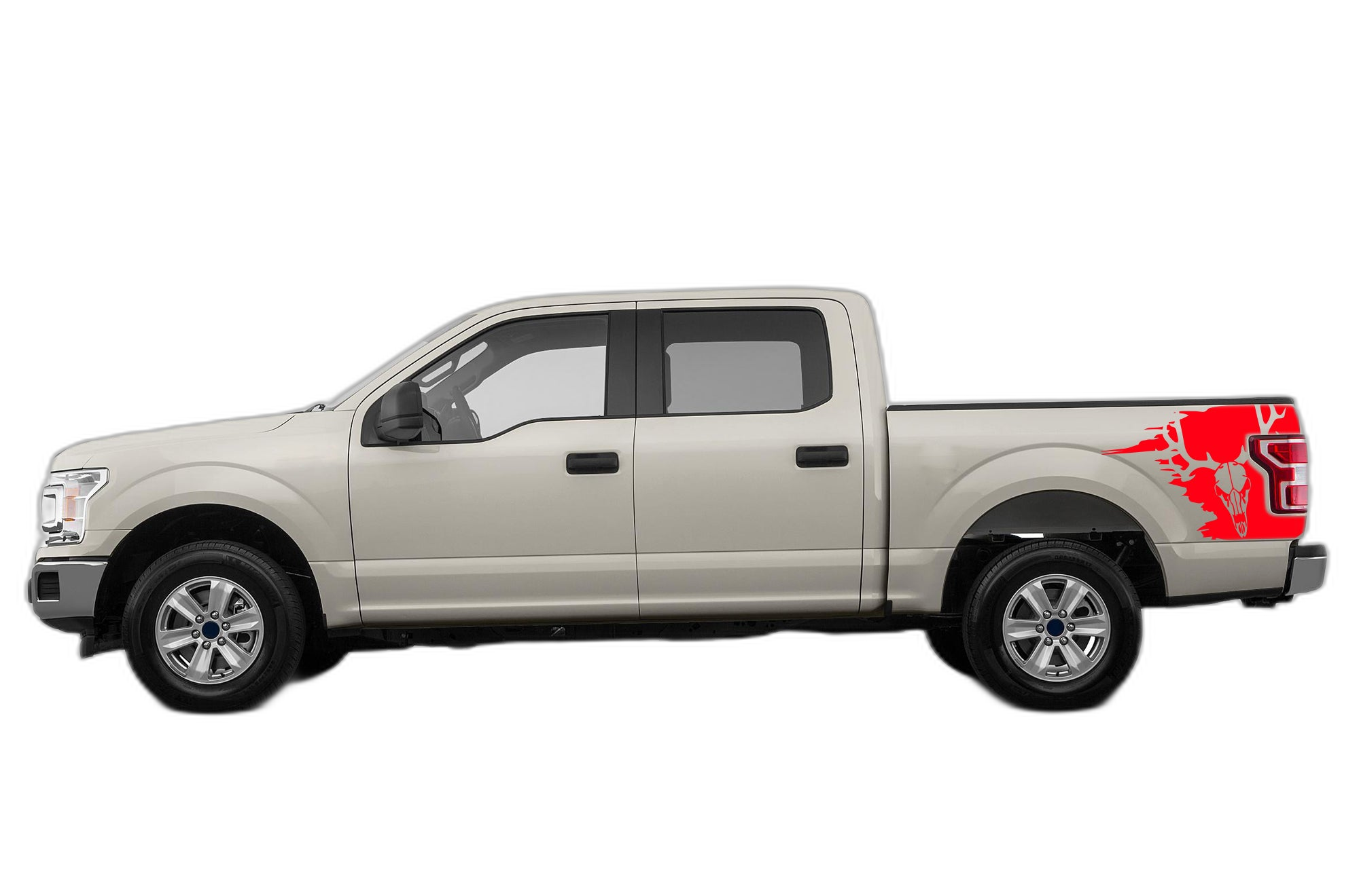 Side Bed Deer Skull Decals Graphics for Ford F150 2015-2020 - Image 3