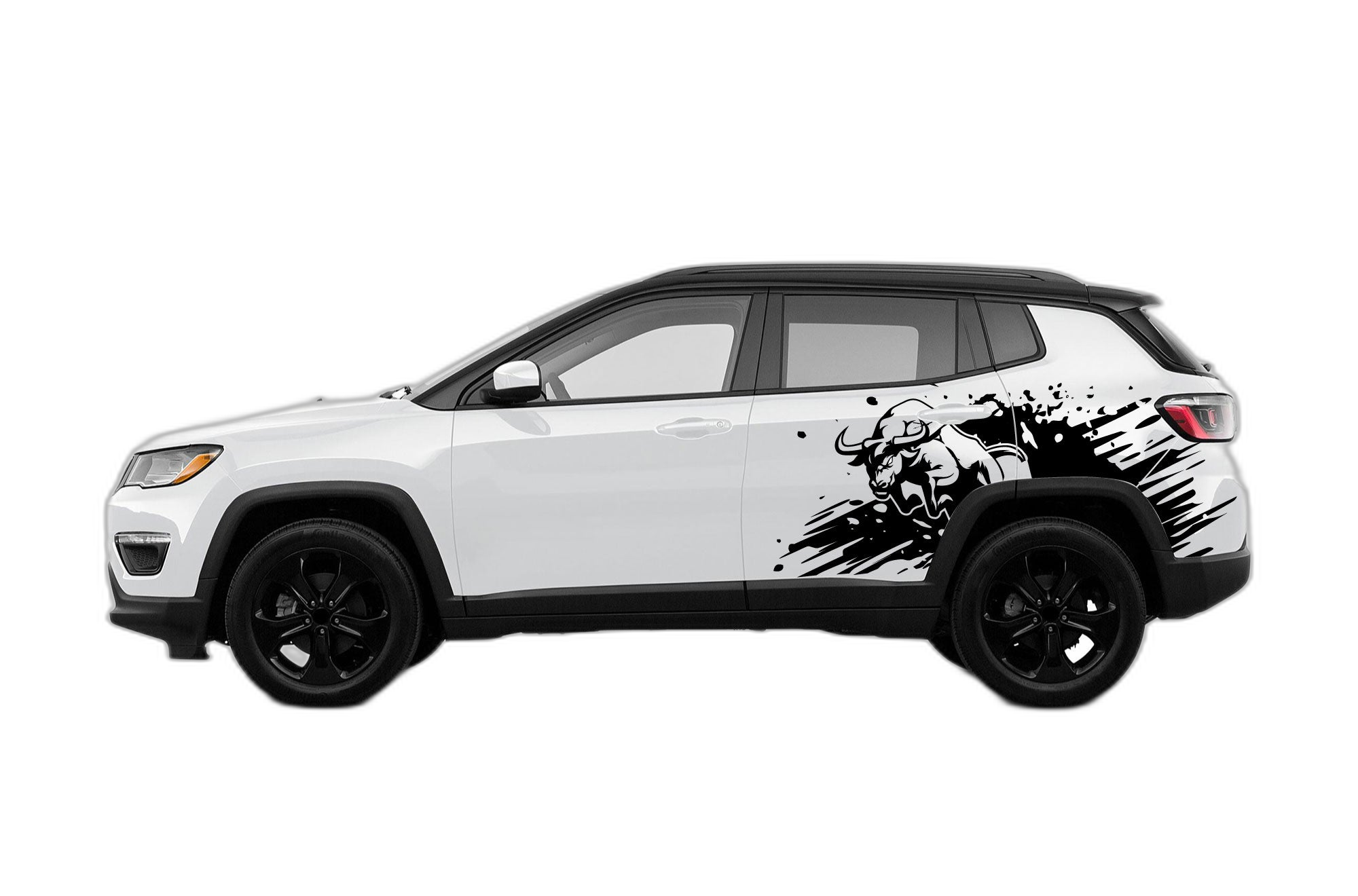 Side bull splash decals graphics compatible with Jeep Compass 2018 - 2025