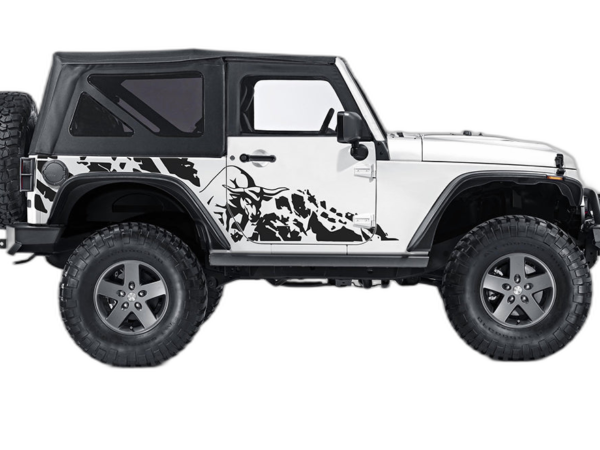 Side Bull Splash Decals Graphics for Jeep Wrangler JK 2 Doors