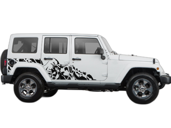 Side Bull Splash Decals Graphics for Jeep Wrangler JK
