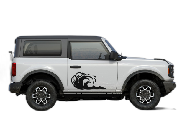 Side Door Wave Decals Graphics for Ford Bronco 2 Doors
