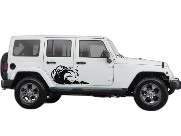 Side door wave decals graphics compatible with Jeep Wrangler JK