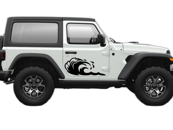 Side door wave graphics decals compatible with Jeep Wrangler JL 2 doors