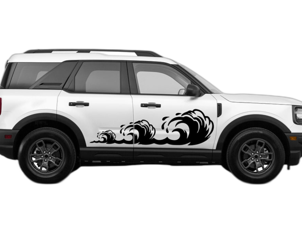 Side door wave graphics decals compatible with Ford Bronco Sport