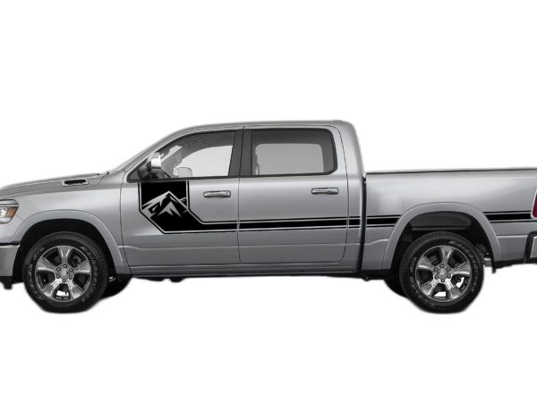 Side line mountain stripes decals graphics compatible with Dodge Ram