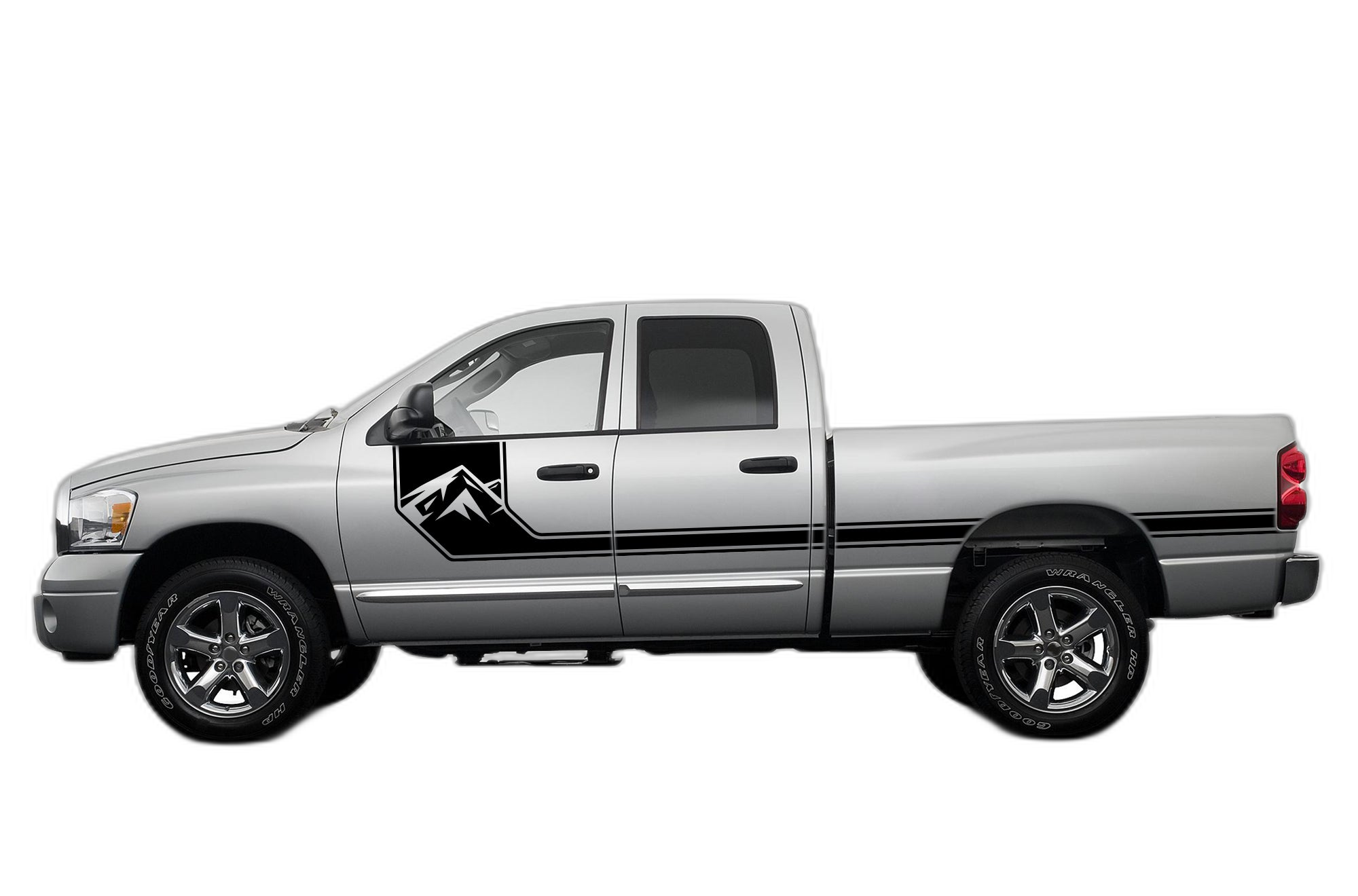 Side Line Mountain Stripes Decals Graphics for Dodge Ram 2002-2008