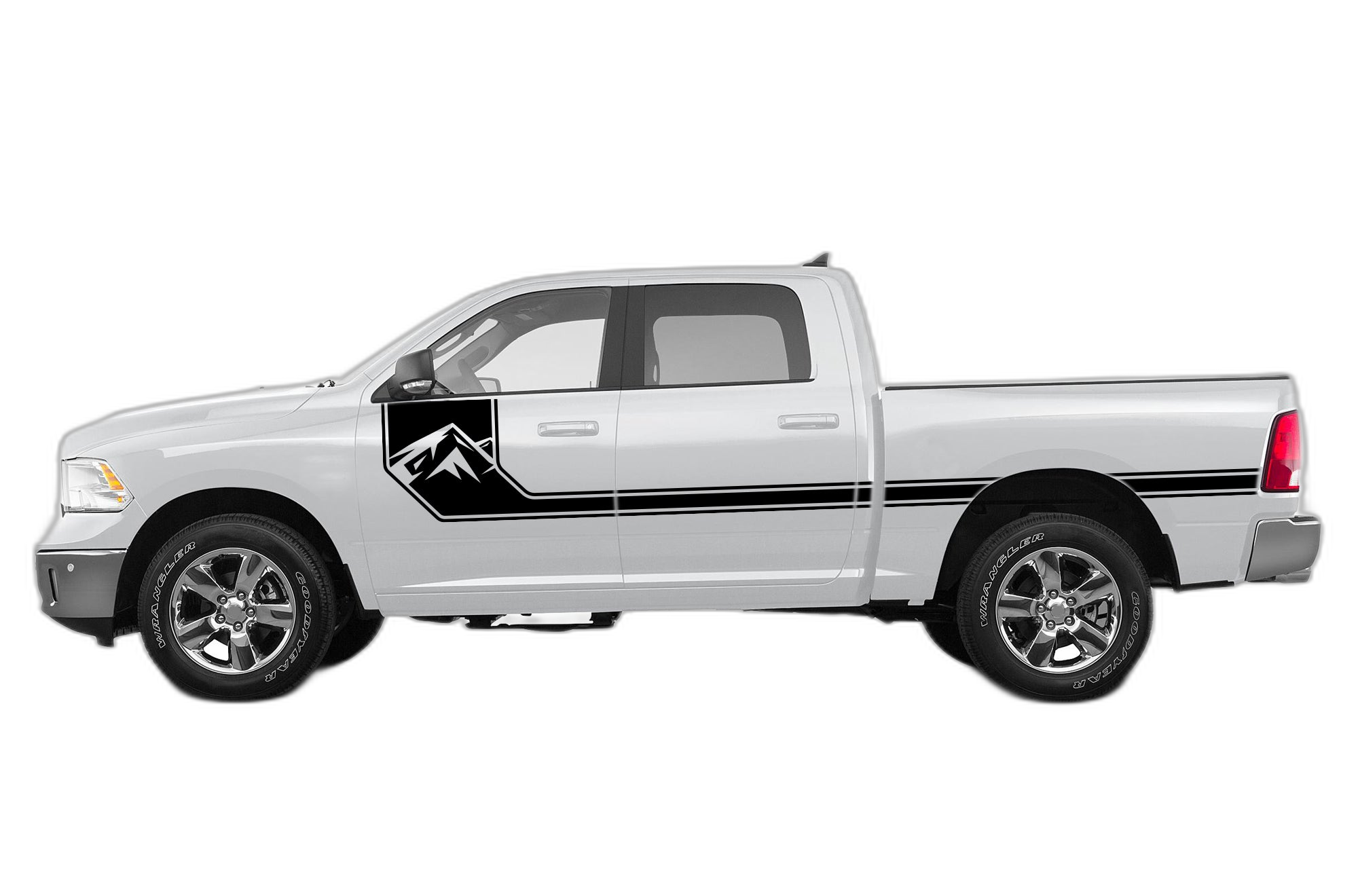 Side Line Mountain Stripes Decals Graphics for Dodge Ram 2009-2018