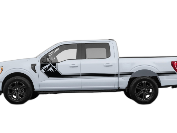 Side line mountain stripes decals graphics compatible with Ford F150