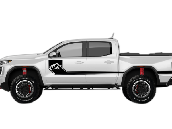 Side line mountain stripes decals graphics compatible with GMC Canyon