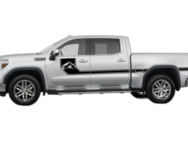 Side Line Mountain Stripes Decals Graphics for GMC Sierra