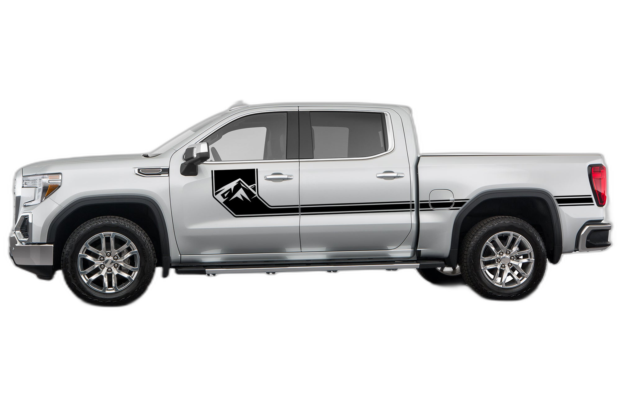 Side Line Mountain Stripes Decals Graphics for GMC Sierra