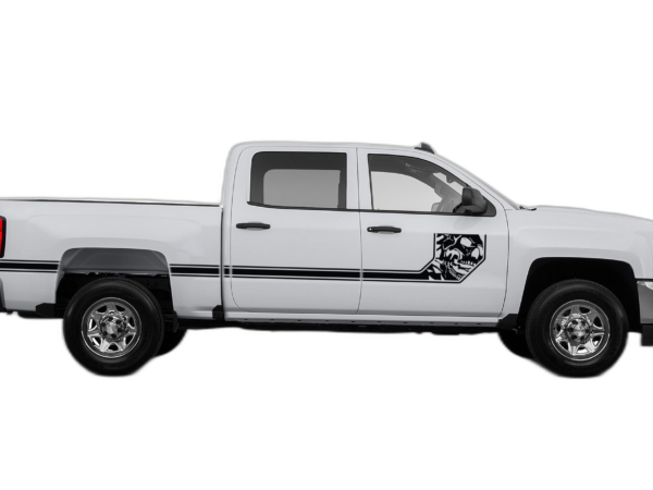 Side line nightmare stripes decals graphics compatible with Chevrolet Silverado 2014-2018