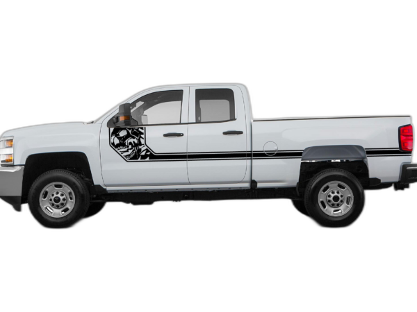 Side line nightmare stripes decals graphics compatible with Chevrolet Silverado 2500HD 2015-2019