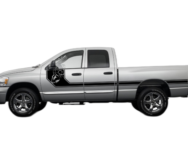 Side line ram stripes decals graphics compatible with Dodge Ram 2002-2008