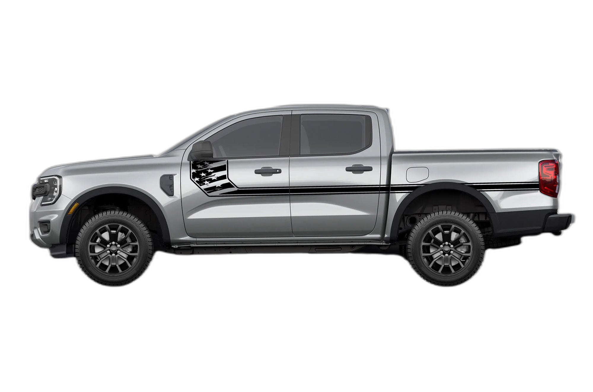 Side line US flag decals and graphics compatible with Ford Ranger