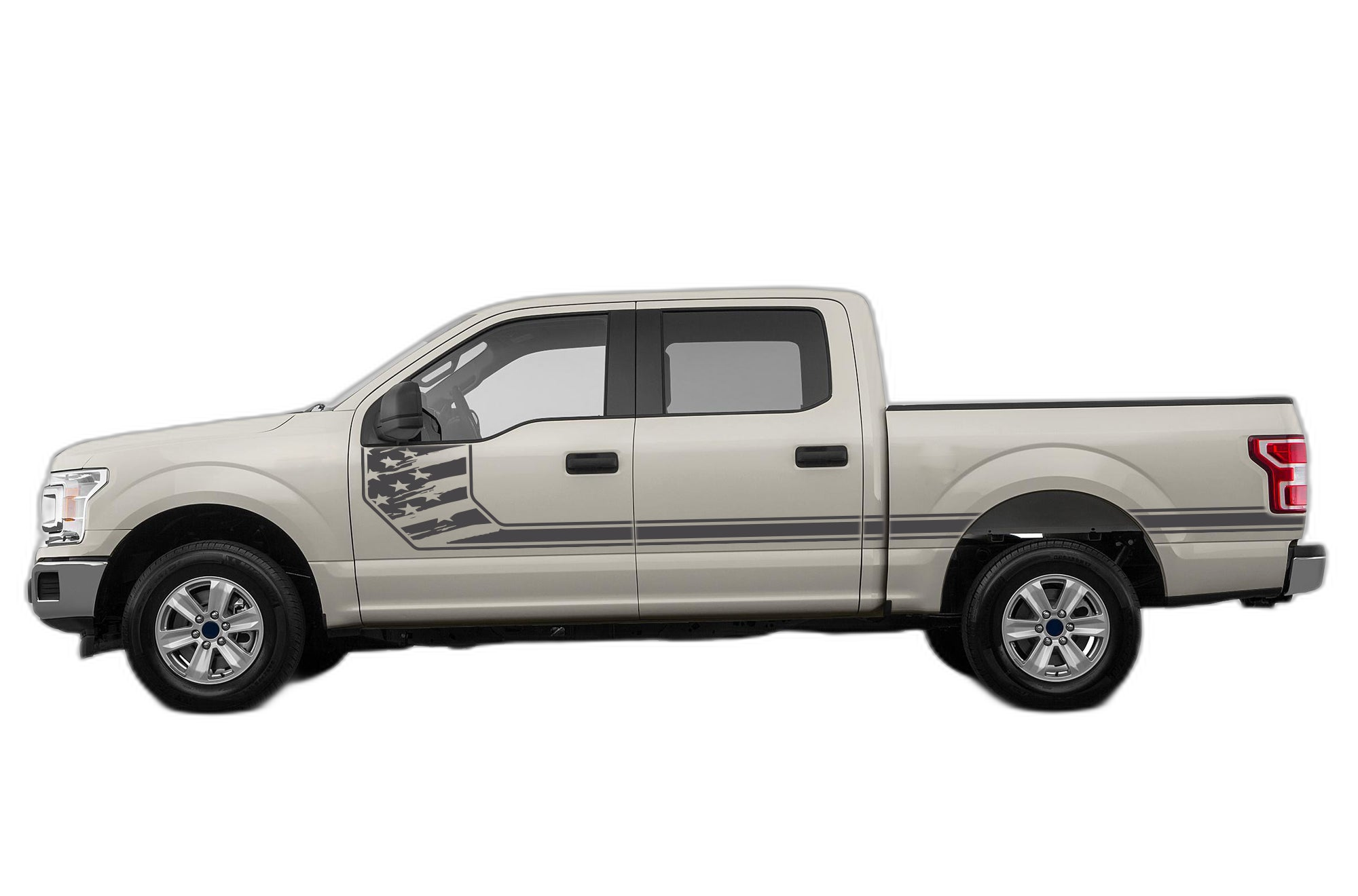 Side Line US Flag Stripes Decals Graphics for Ford F150 2015-2020