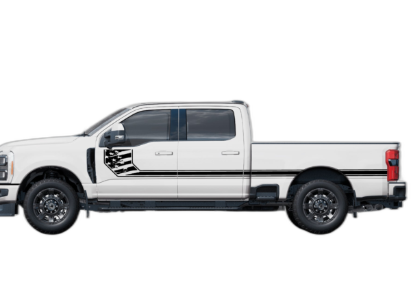 Side line US flag stripes decals graphics compatible with Ford F250