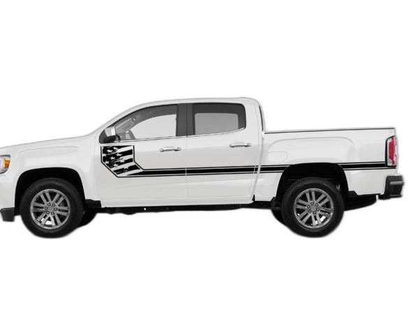 Side line US flag stripes decals graphics compatible with GMC Canyon 2015-2022