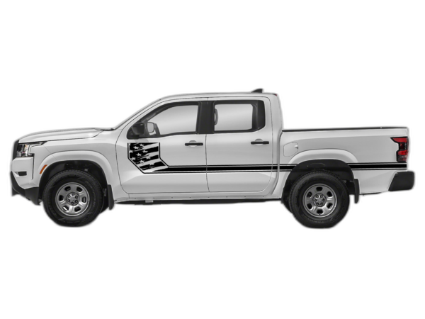 Side line US flag stripes decals graphics compatible with Nissan Frontier