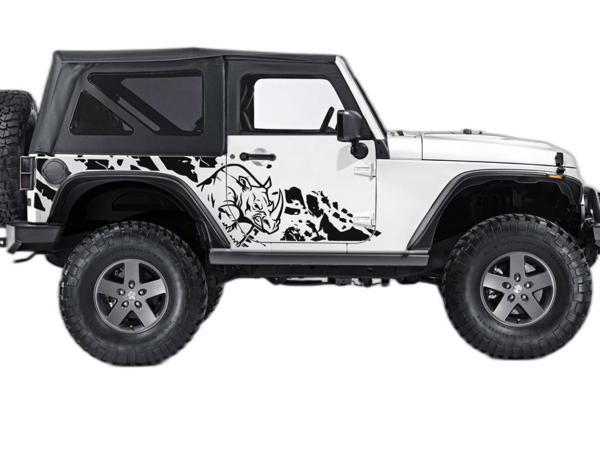 Side Rhino Splash Decals Graphics for Jeep Wrangler JK 2 Doors