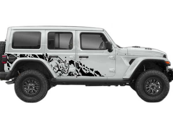 Side rhino splash graphics decals compatible with Jeep Wrangler JL