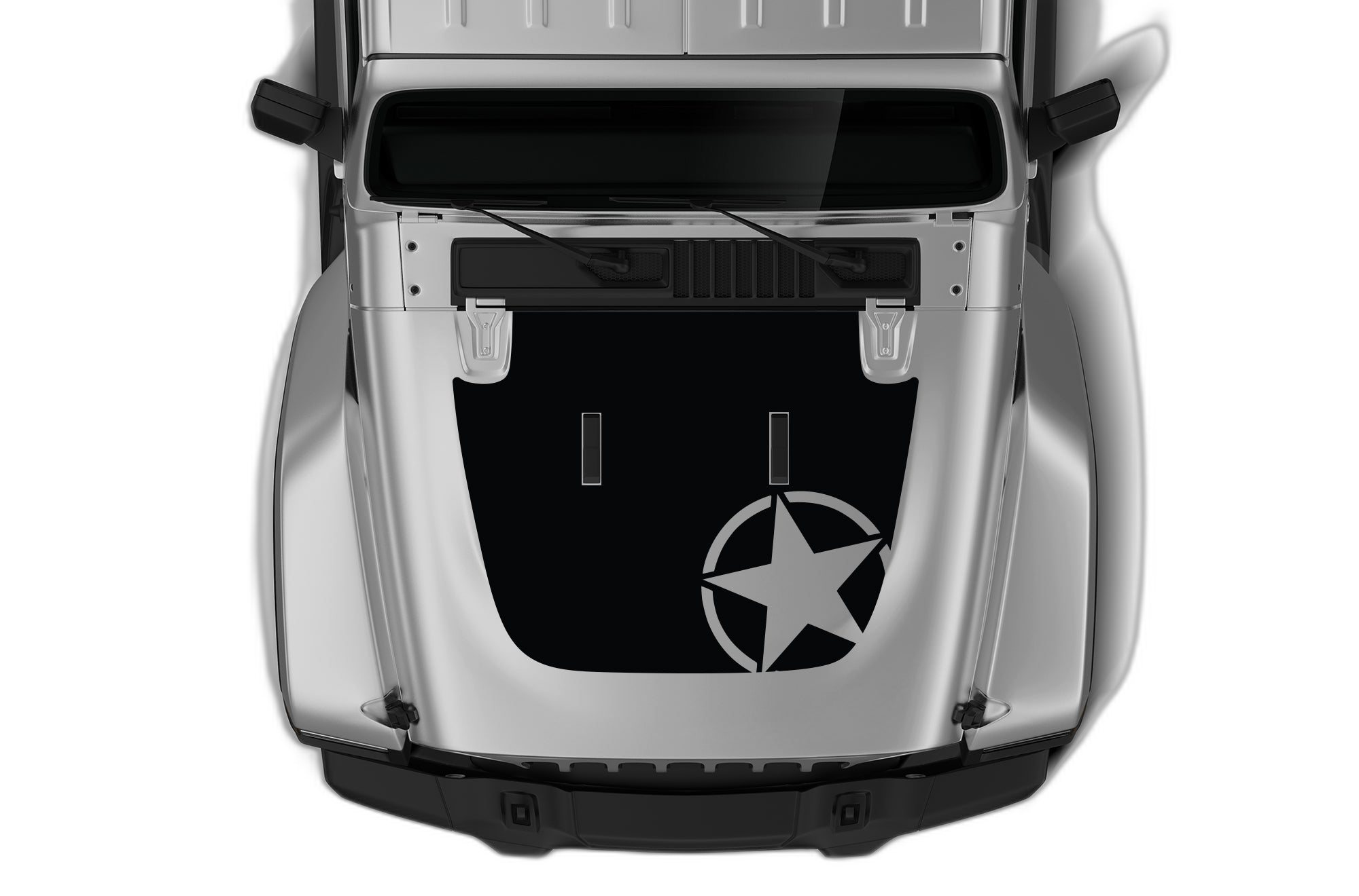 Side star style hood graphics decals compatible with Jeep Gladiator JT