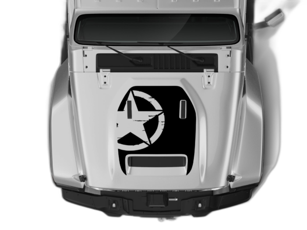 Side star style hood graphics decals compatible with Jeep Gladiator JT Mojave