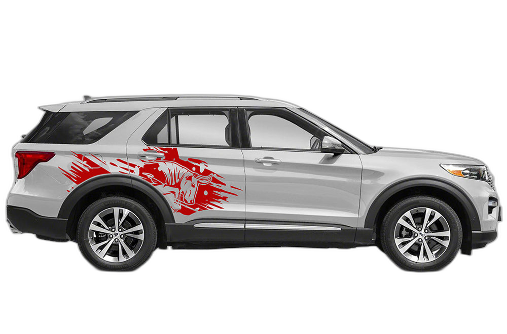 Side back wild bull graphics decals graphics compatible with Ford Explorer - Image 2