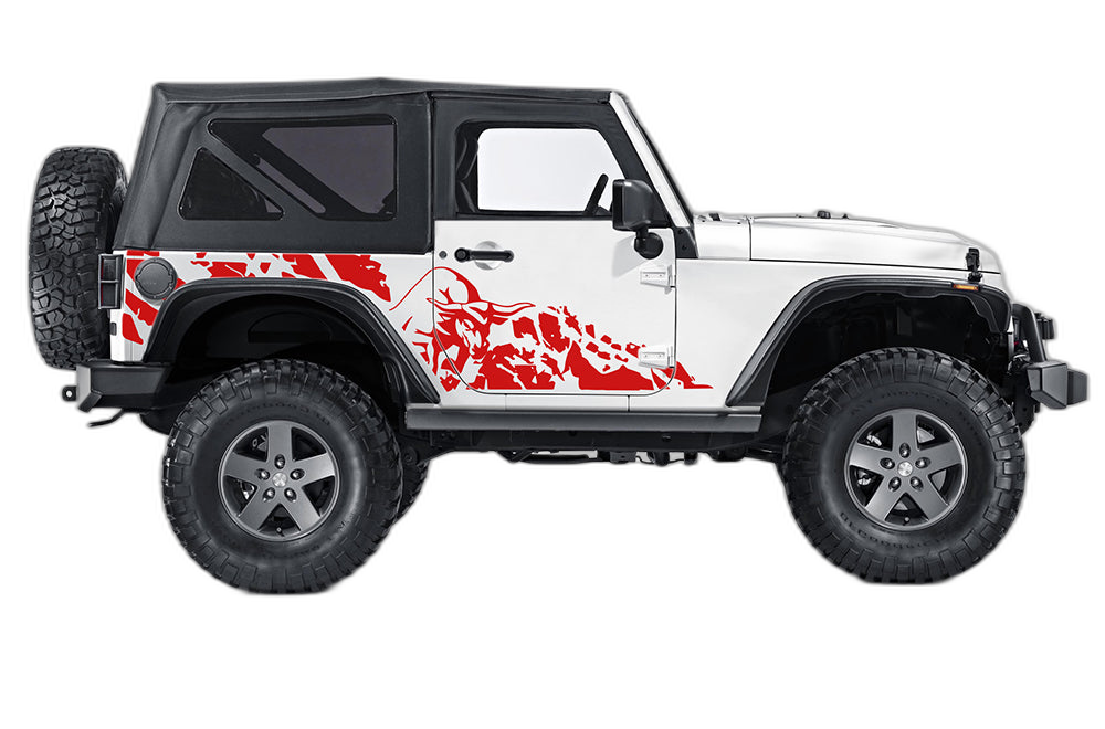 Side Bull Splash Decals Graphics for Jeep Wrangler JK 2 Doors - Image 2
