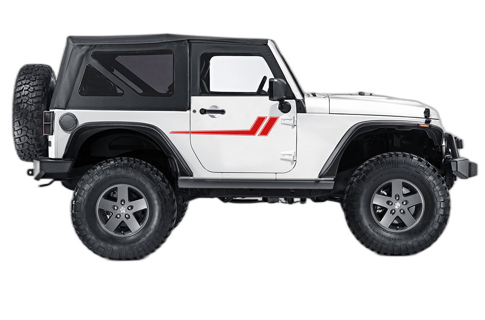 Side Direction Stripes Decals Graphics for Jeep Wrangler JK 2 Doors - Image 2