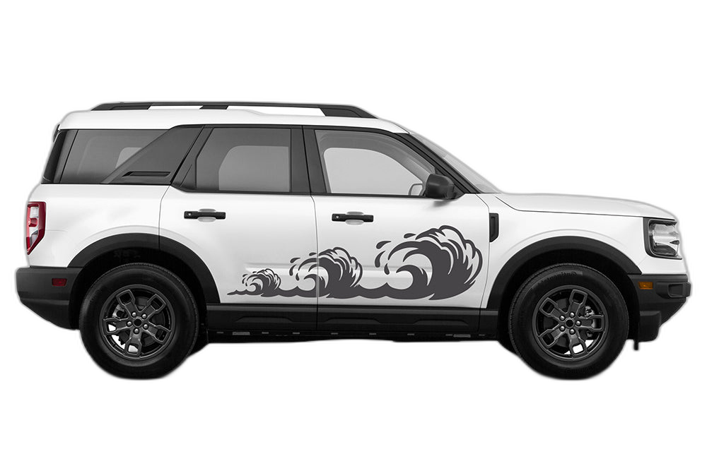 Side door wave graphics decals compatible with Ford Bronco Sport - Image 2