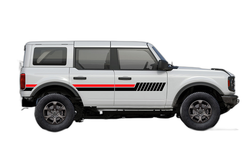 Side hash lines stripes graphics decals compatible with Ford Bronco - Image 2
