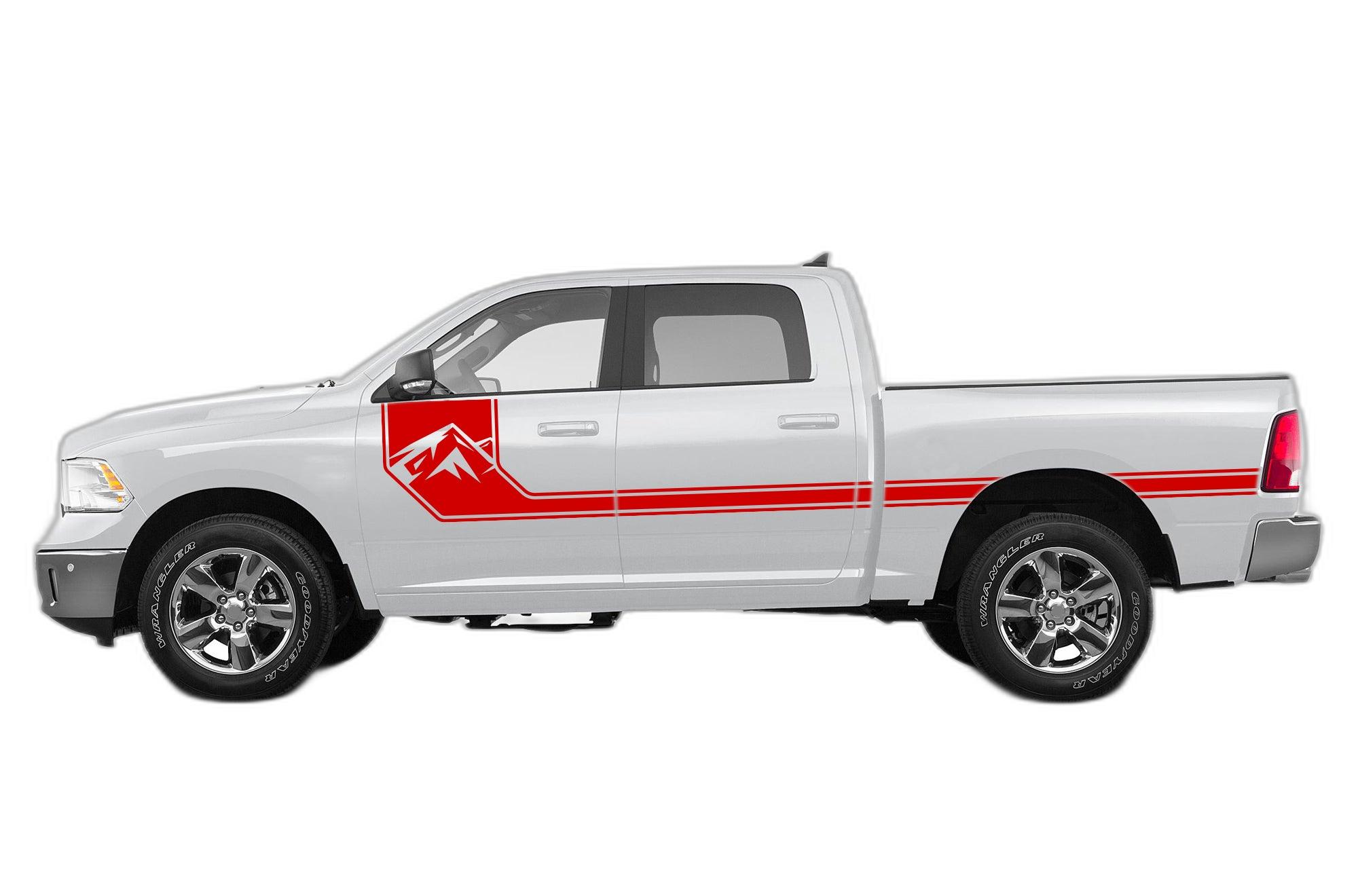 Side Line Mountain Stripes Decals Graphics for Dodge Ram 2009-2018 - Image 2
