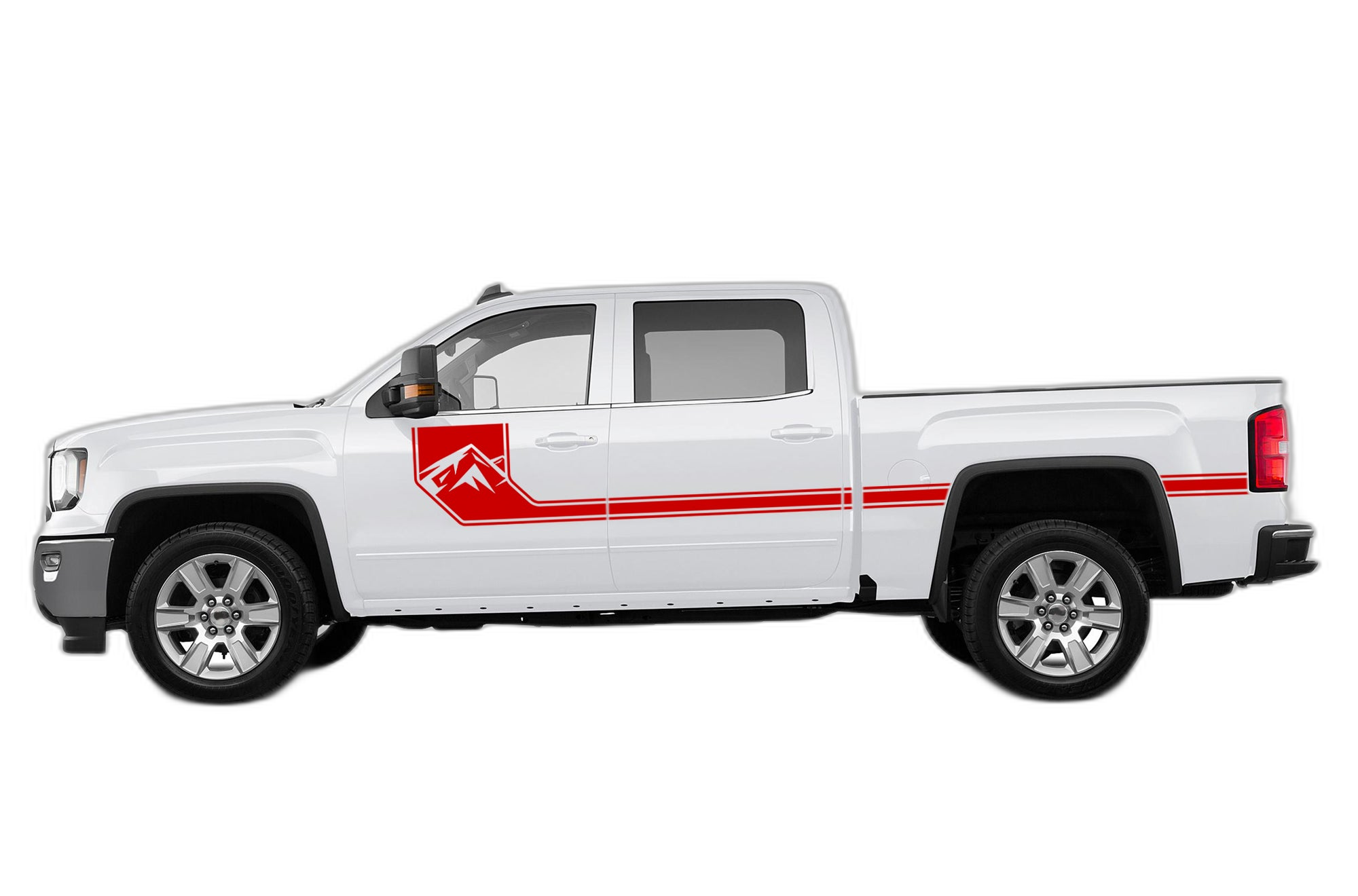 Side line mountain stripes decals graphics compatible with GMC Sierra 2014-2018 - Image 2