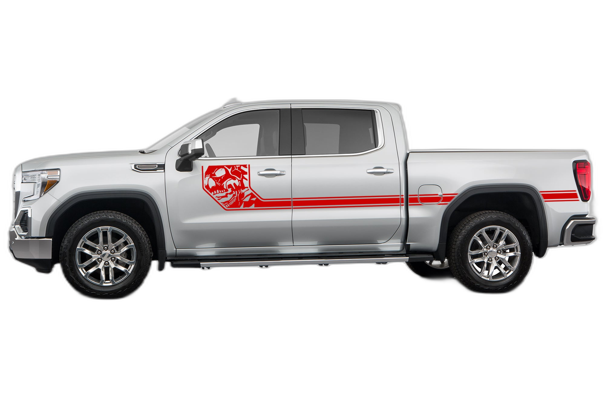 Side Line Nightmare Stripes Decals Graphics for GMC Sierra - Image 2