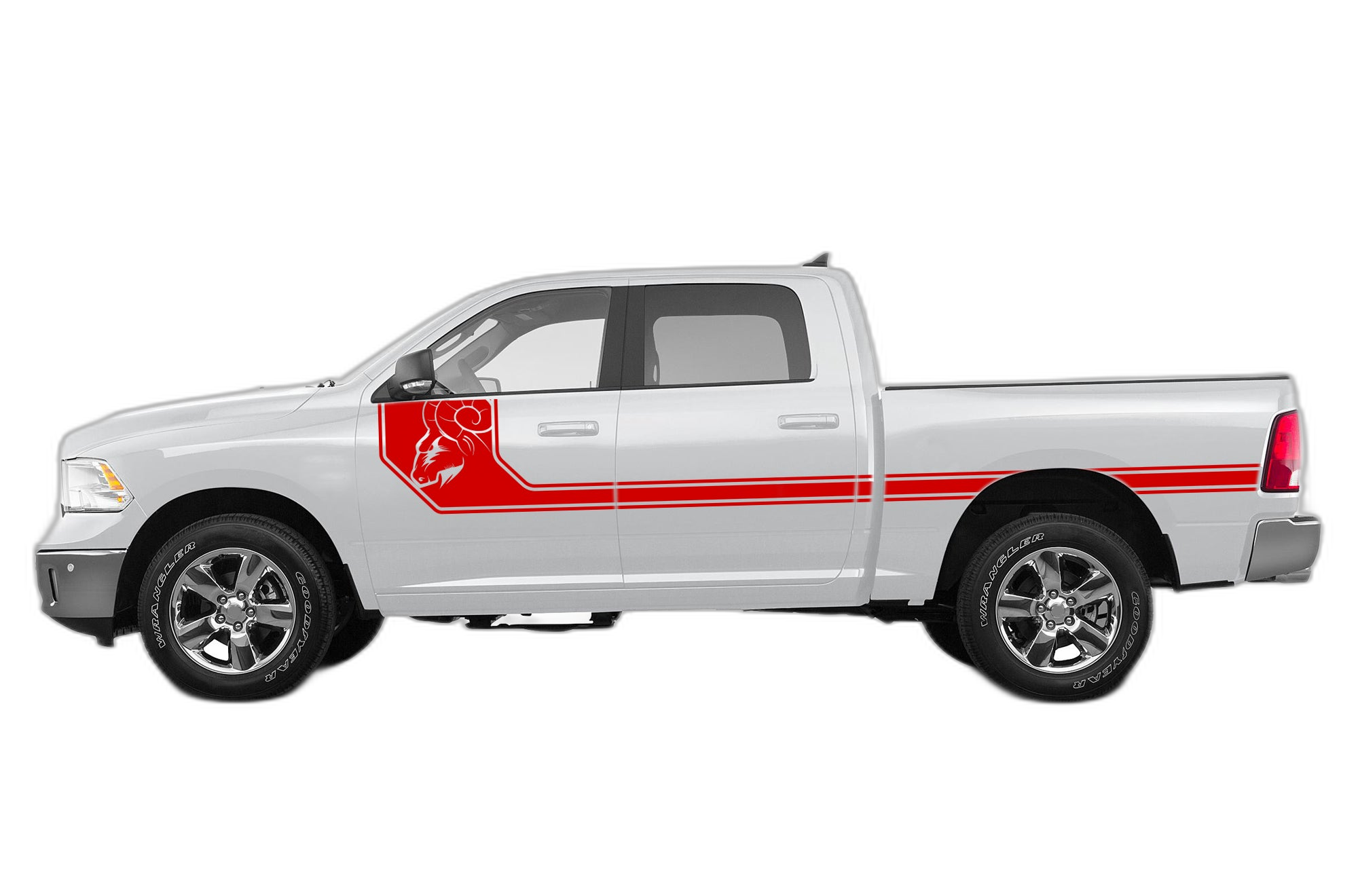 Side Line Ram Stripes Decals Graphics for Dodge Ram 2009-2018 - Image 2