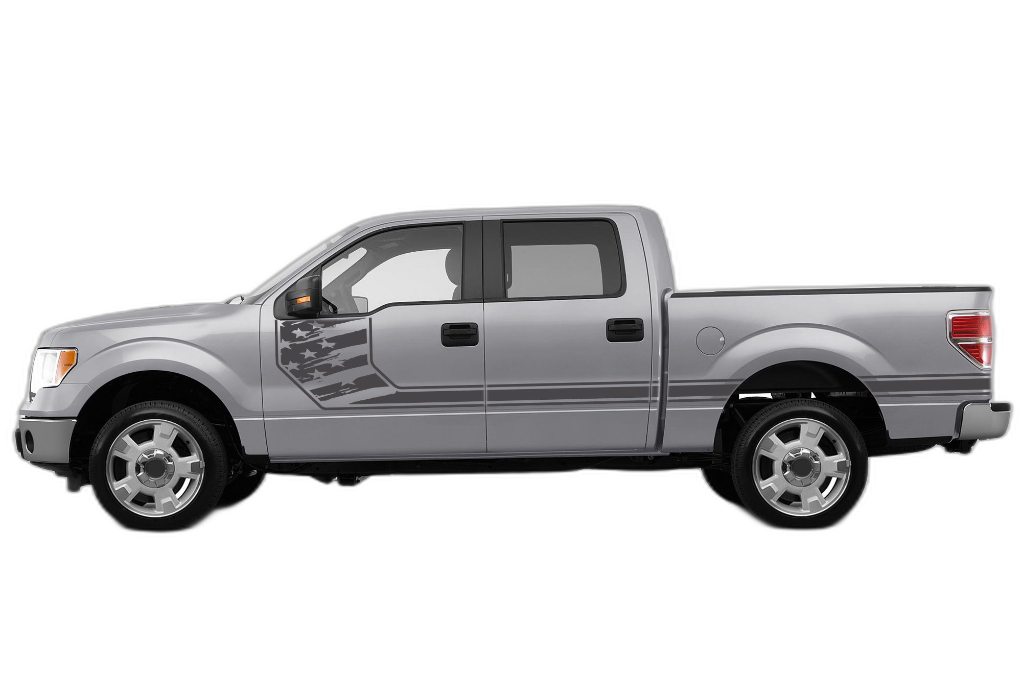 Side Line US Flag Stripes Decals Graphics for Ford F150 2009-2014 - Image 2