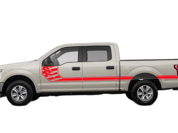 Side line US flag stripes decals graphics compatible with Ford F150 2015-2020
