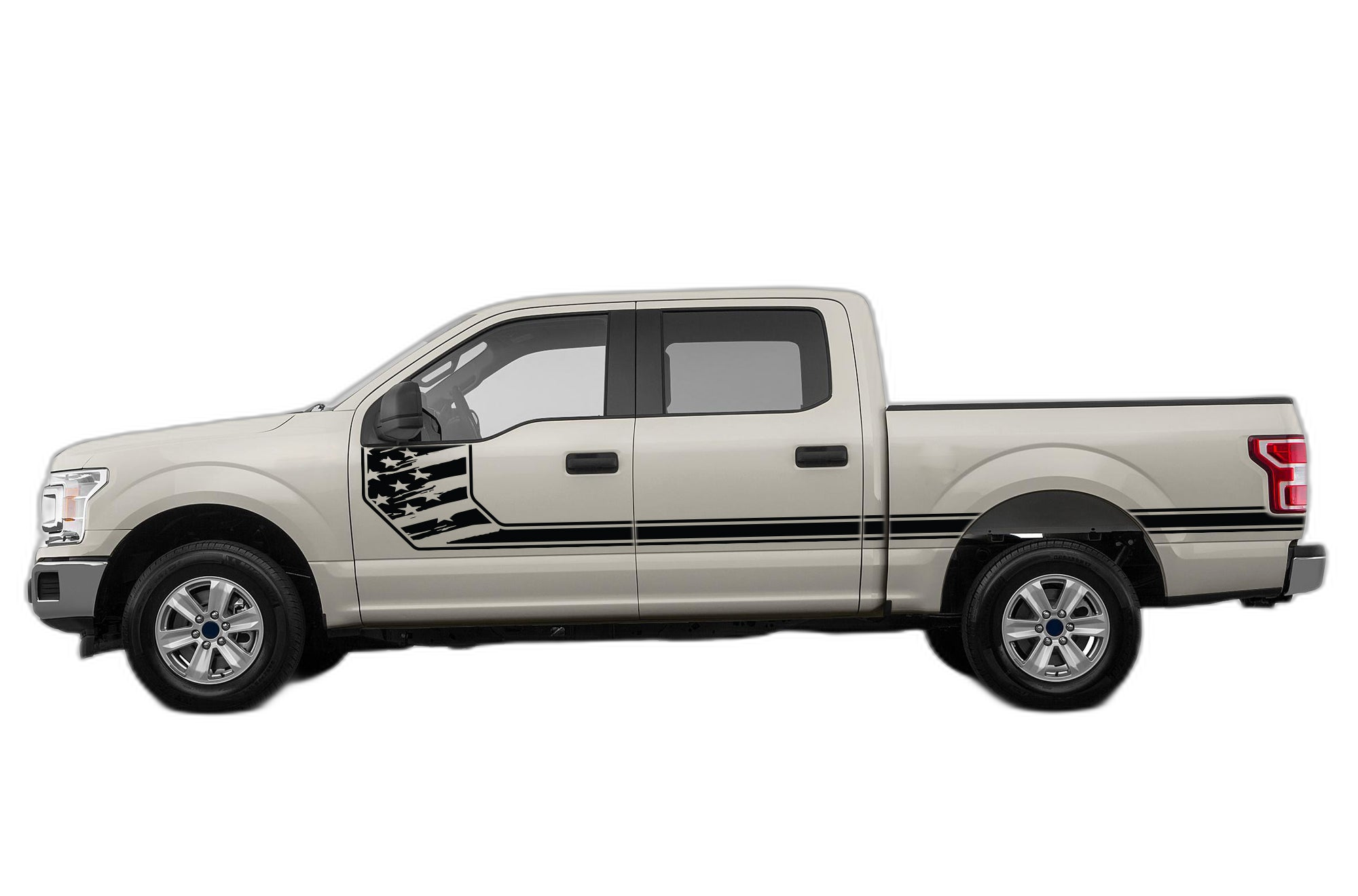 Side Line US Flag Stripes Decals Graphics for Ford F150 2015-2020 - Image 2