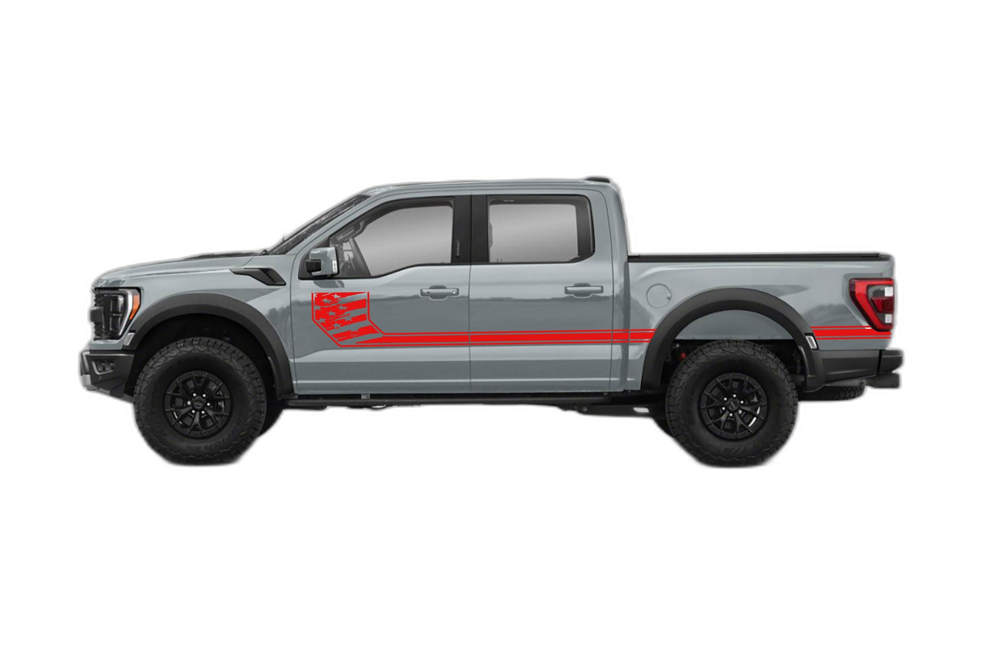 Side Line US Flag Stripes Decals Graphics for Ford F150 Raptor - Image 2