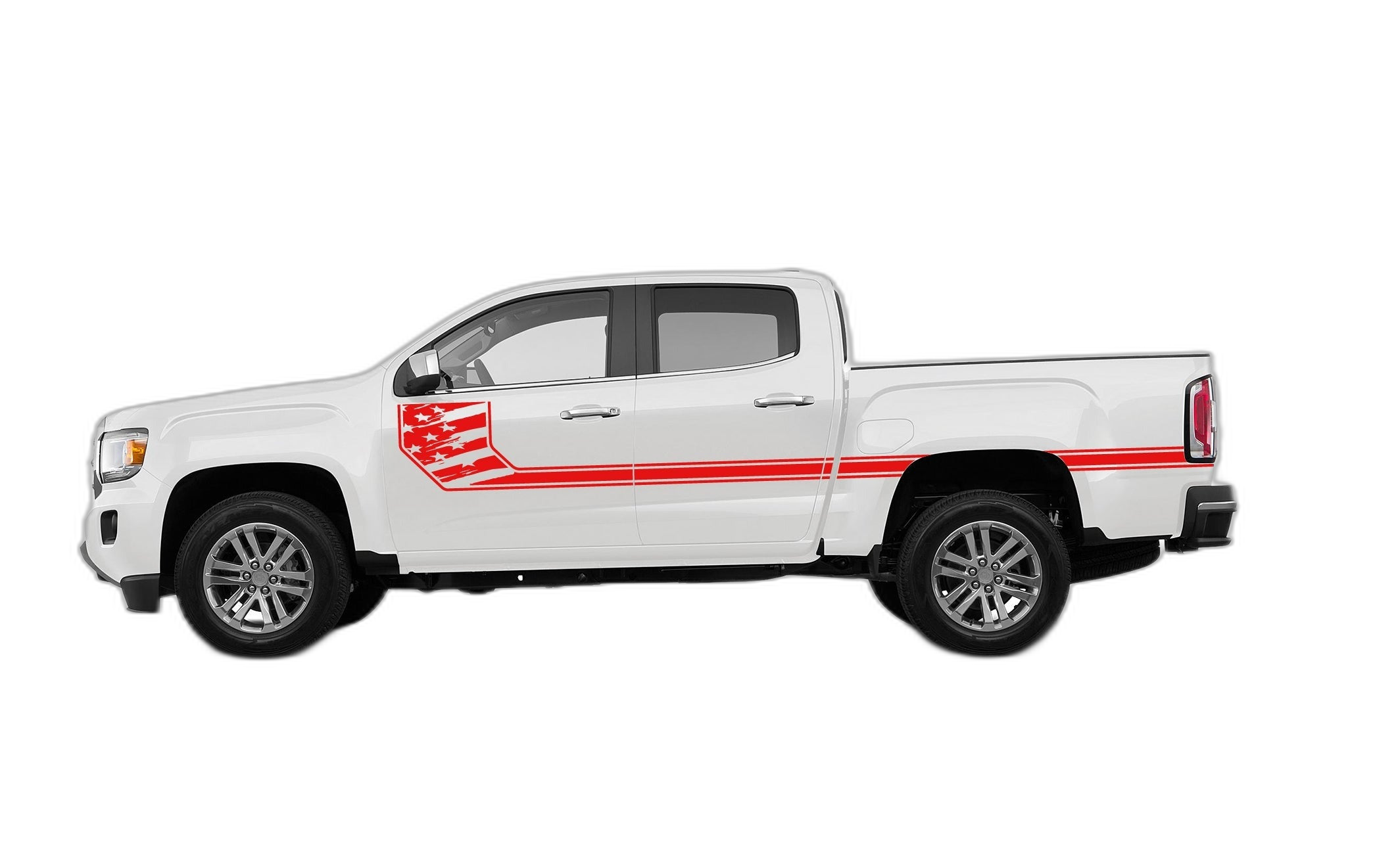 Side Line US Flag Stripes Decals Graphics for GMC Canyon 2015-2022 - Image 2
