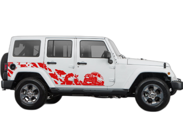 Side off-road climb decals graphics compatible with Jeep Wrangler JK