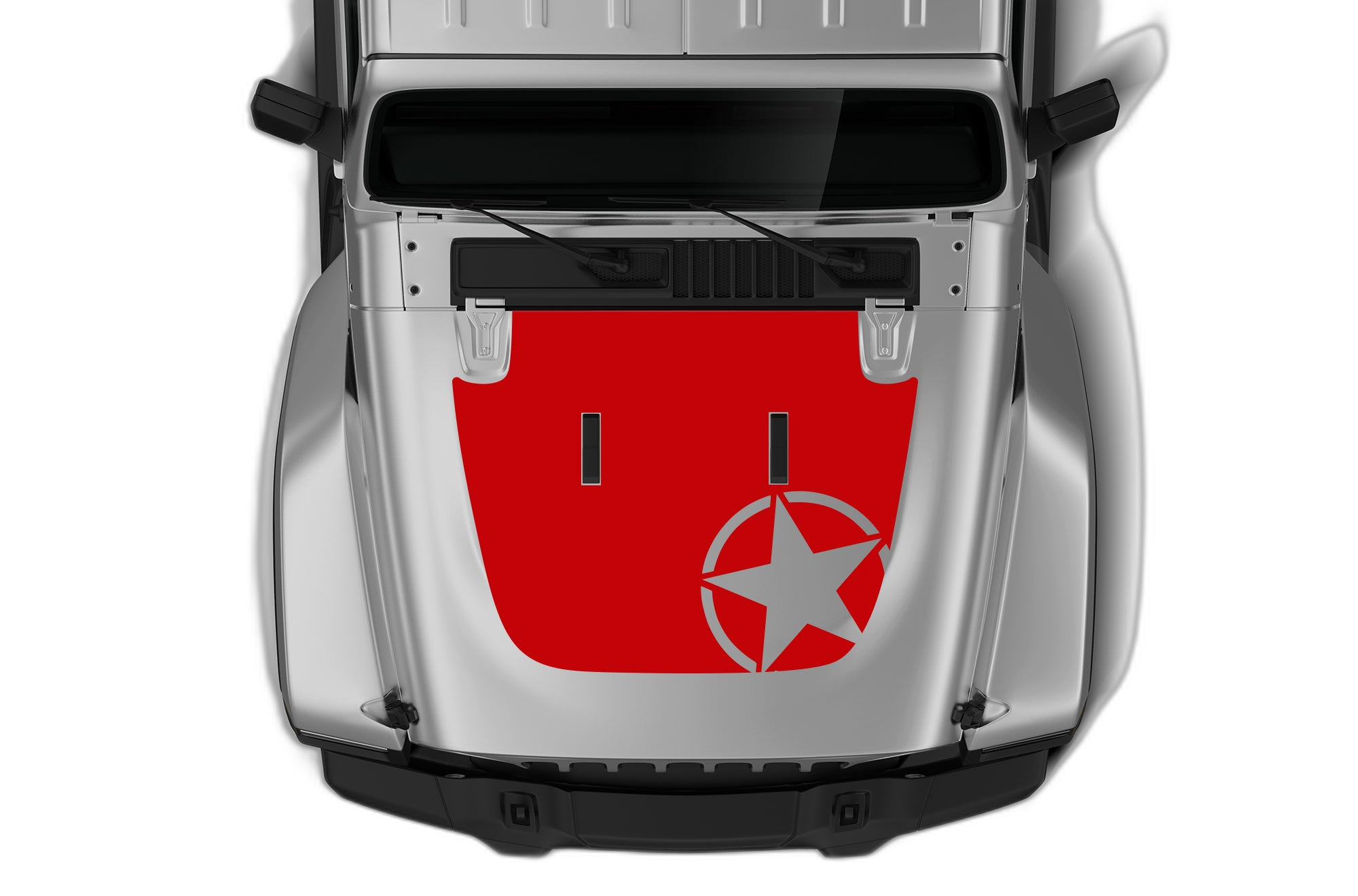 Side star style hood graphics decals compatible with Jeep Gladiator JT - Image 2