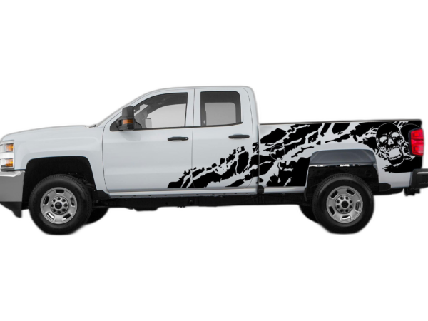 Skull shredded decals graphics compatible with Chevrolet Silverado 2500HD 2015-2019